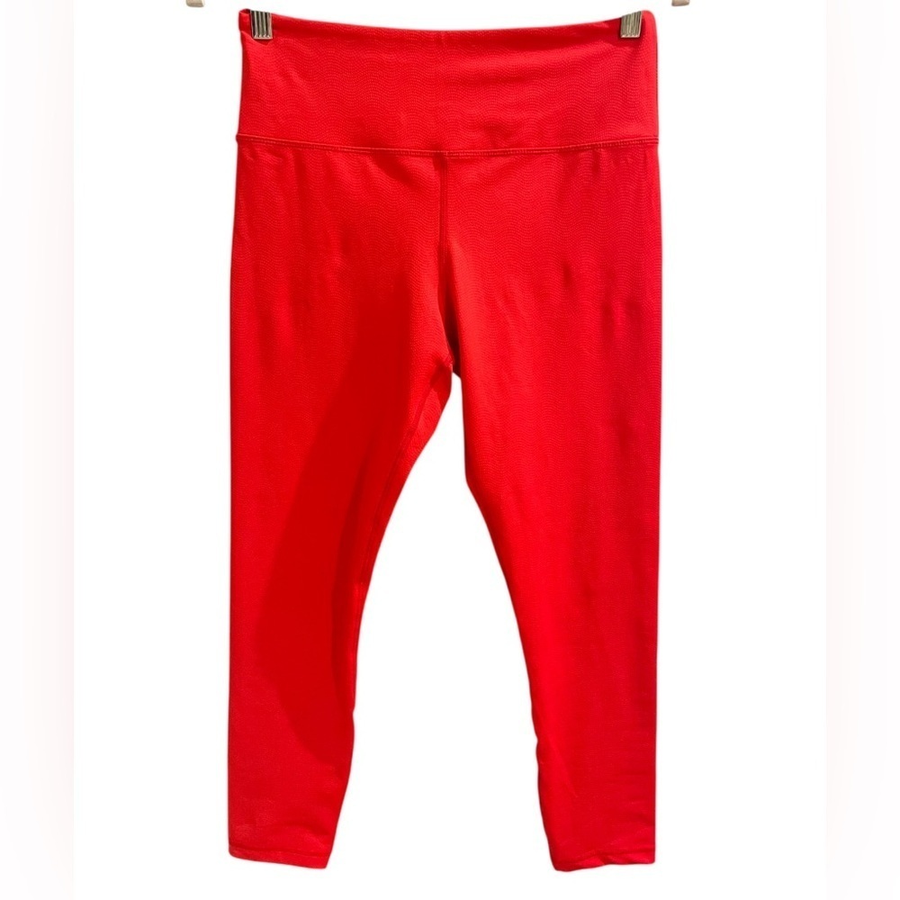 ZYIA Active Red Athletic Leggings High Waist Stretch SZ 8 - 10 EUC